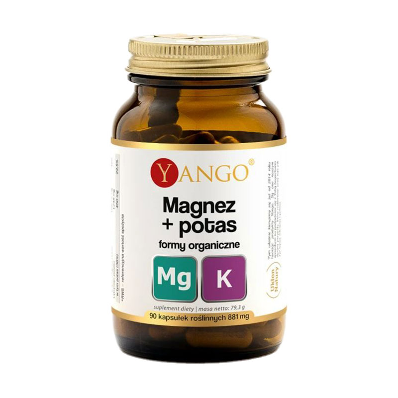 Уцінка! Магній та калій Yango Magnesium + Potassium, 881 мг, 90 капсул